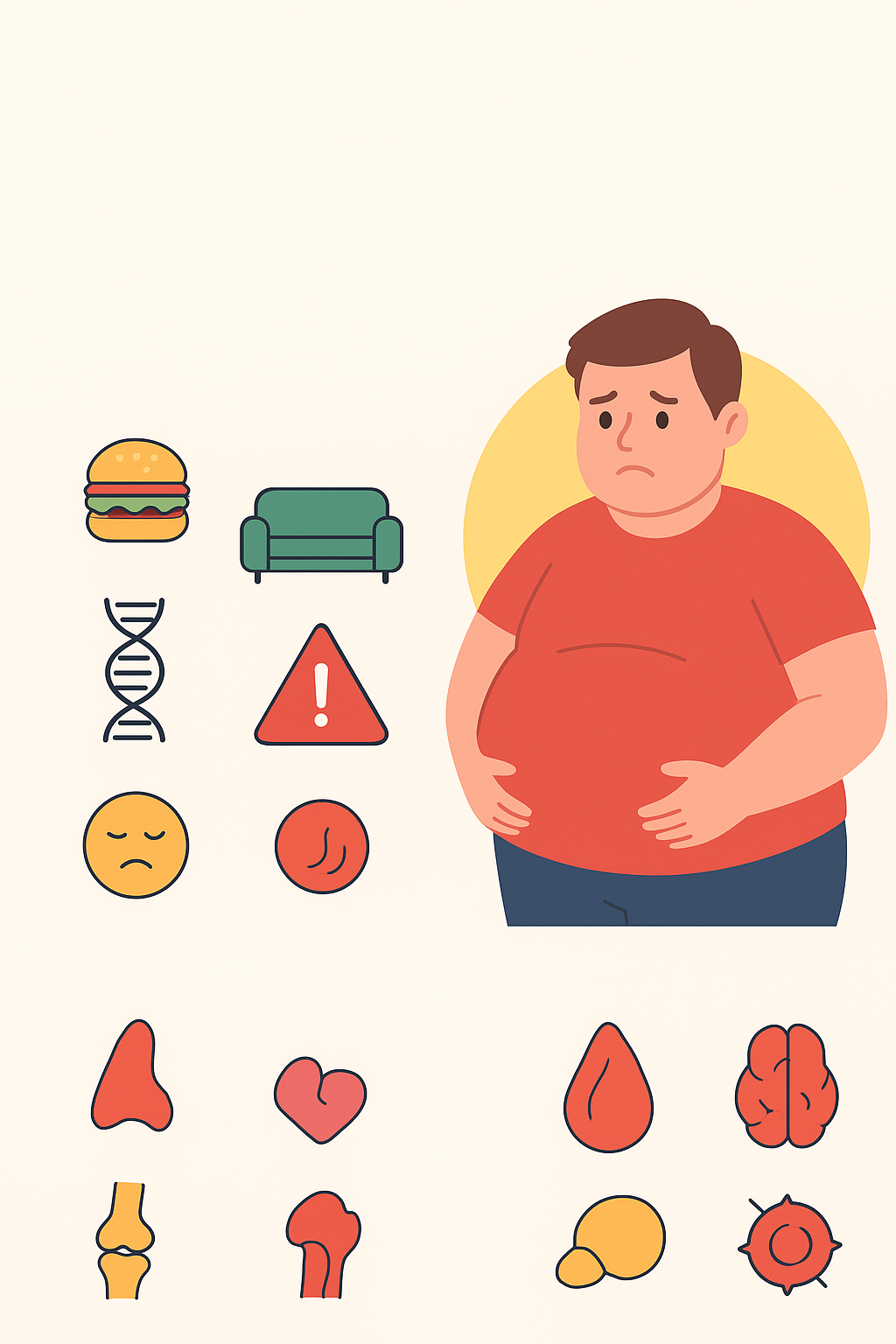 مضاعفات السمنة وأسبابها وخطورتها🧠